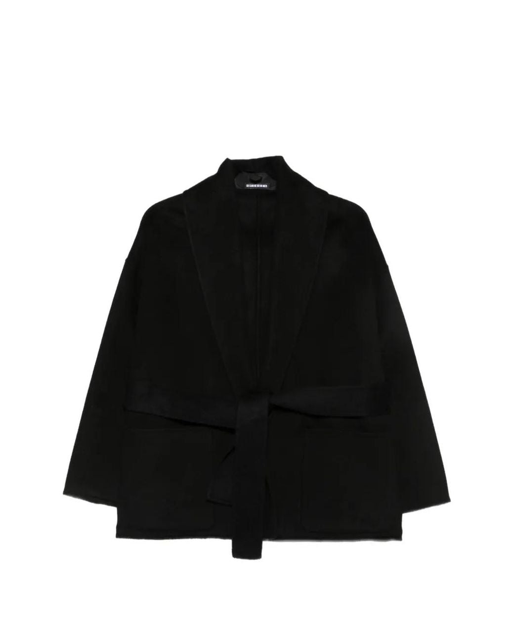 Susanne Bommer Black Belted Shawl-Collar Coat