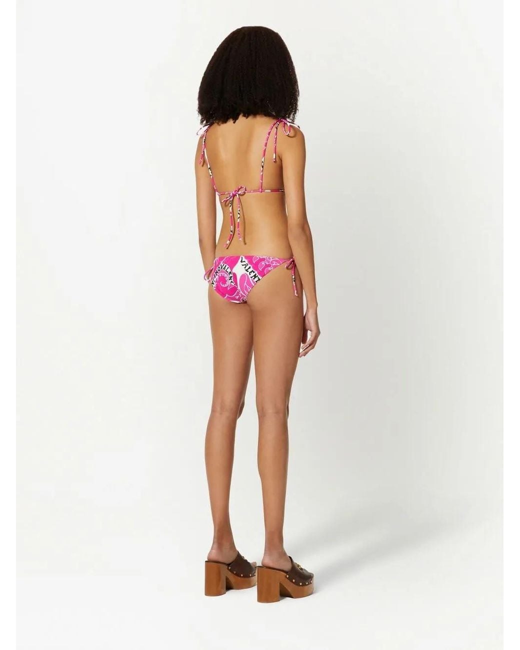 Valentino Garavani Pink Archive Manifesto Bikini Set