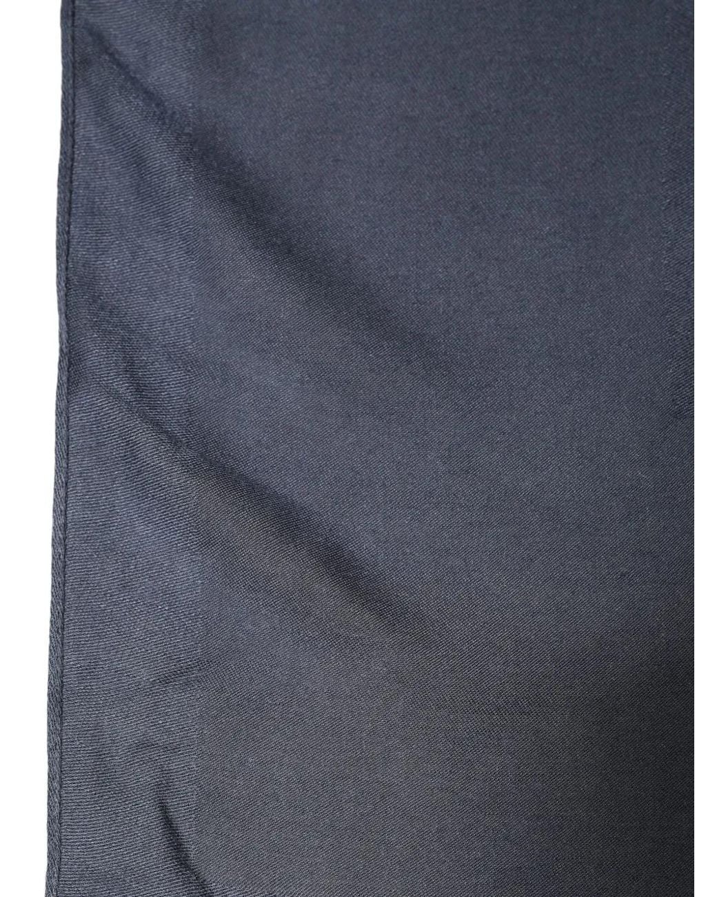 Dolce & Gabbana Blue Dark Modal Frayed Edge Lace Stole Scarf for men