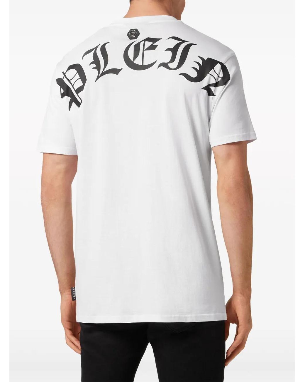 Philipp Plein Blue Smile-Print Cotton T-Shirt for men
