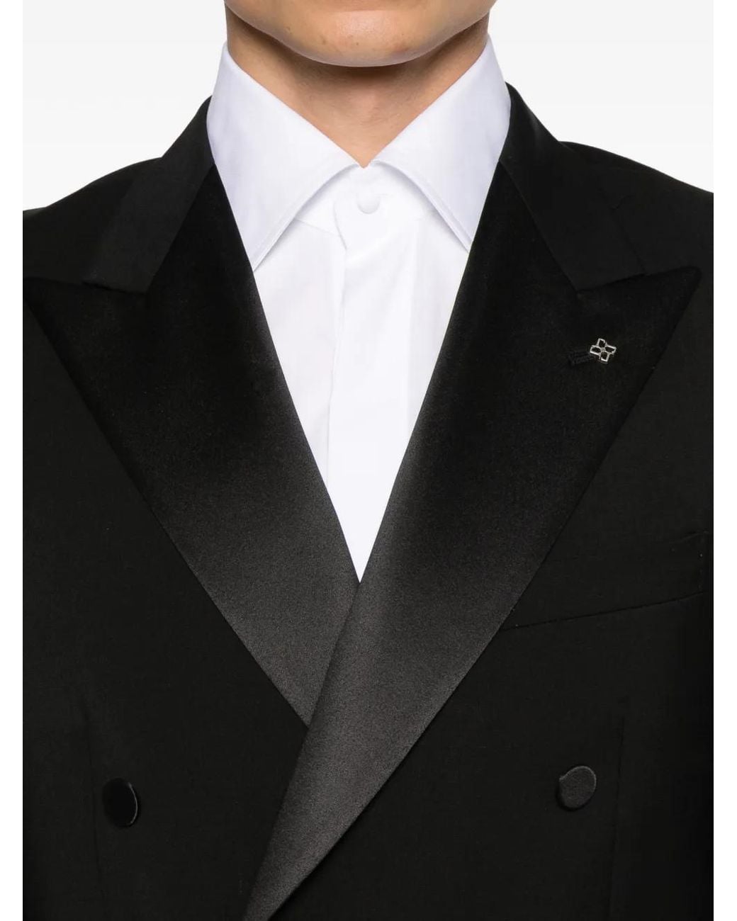 Tagliatore Black Double-Breasted Suit for men