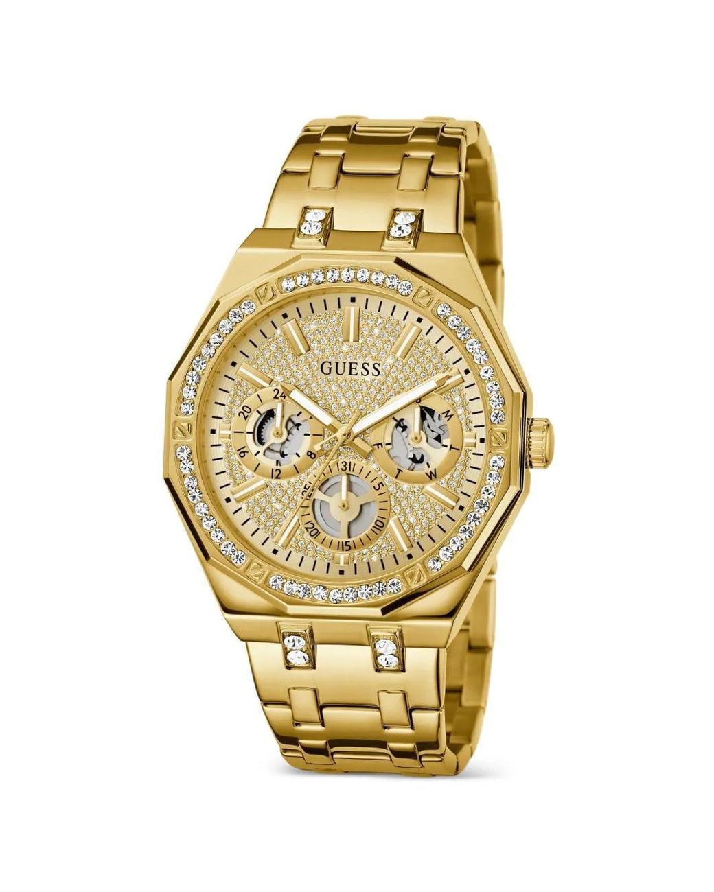 Guess Metallic Kryptonite Round-Face 42Mm Watch for men