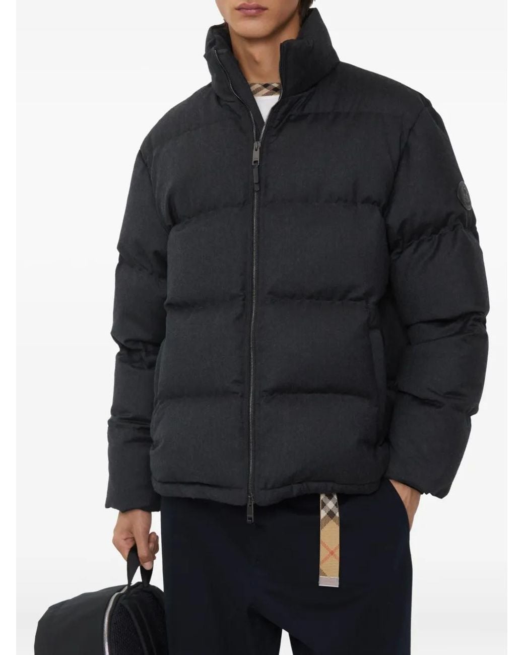 Burberry Black Wool Snowdon Puffer Jacket for men