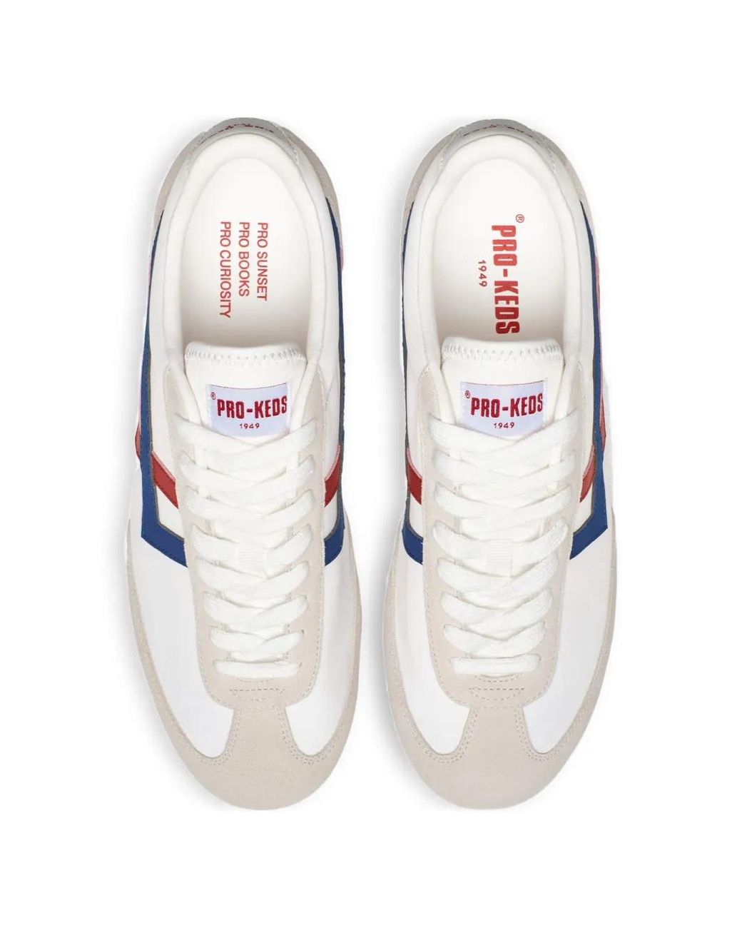 Pro Keds White Racer 77 Leather-Inserts Sneakers