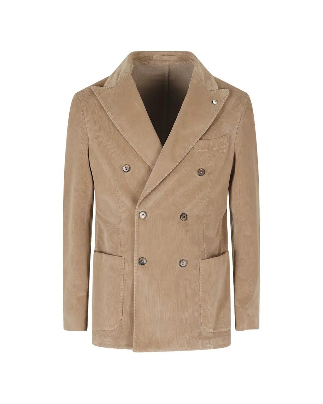 L.b.m. 1911 Natural Double-Breasted Corduroy Blazer for men