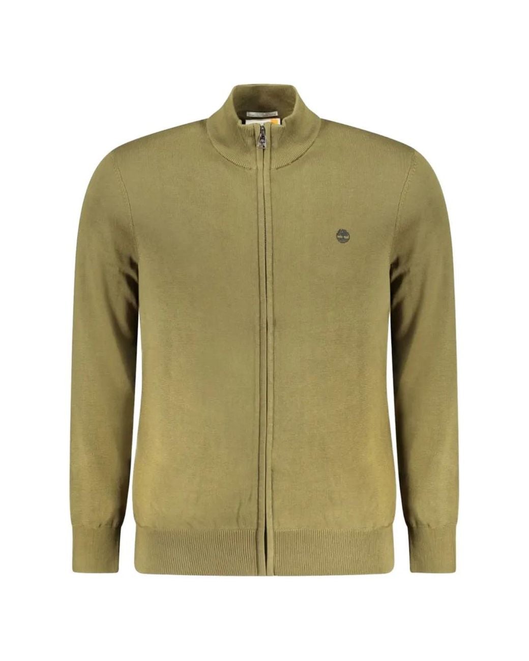 Timberland Green Zip-Up High-Neck Sweater for men