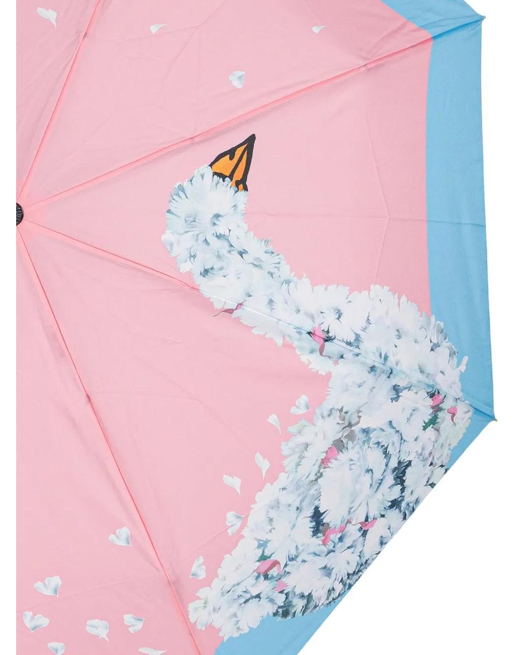 Moschino White Regenschirm mit Blumen-Print