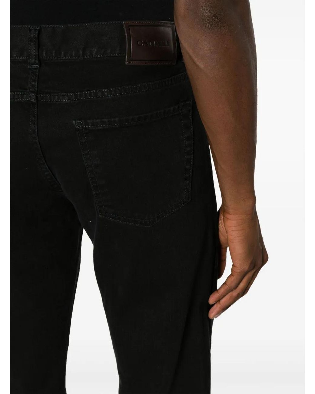Pantalon Slim À Patch Logo Canali pour homme en coloris Black