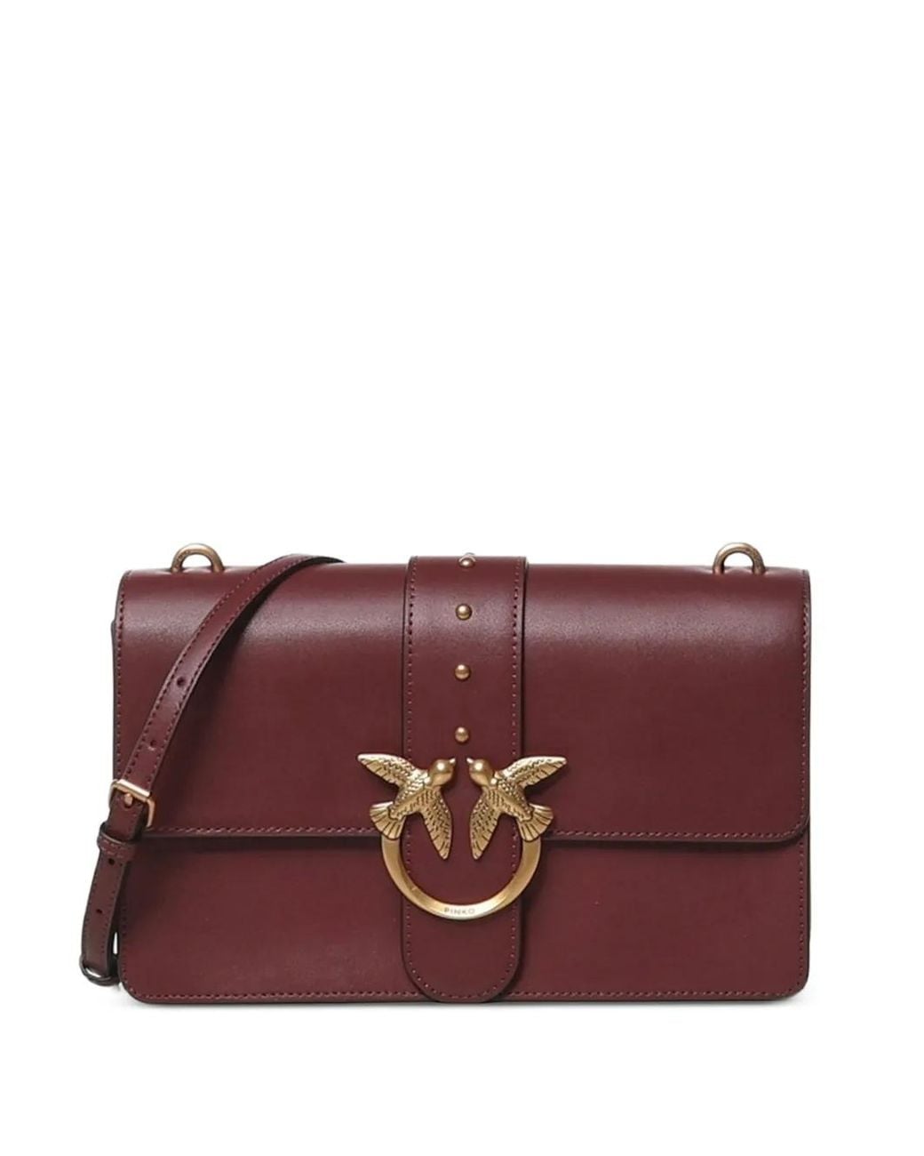 Pinko Purple Sac À Bandoulière À Motif Love Birds En Cuir