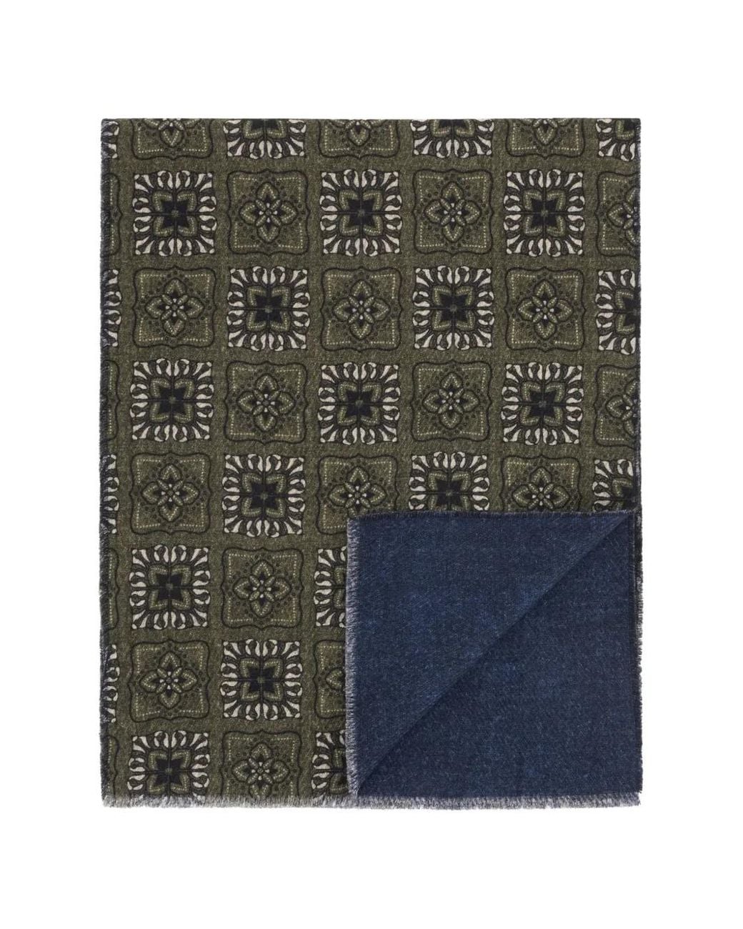 Boggi Green Scarf With Floral-Pattern Print for men