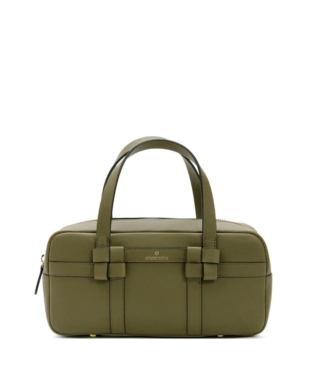 La Portegna Green Bibi Knotted Leather Tote Bag
