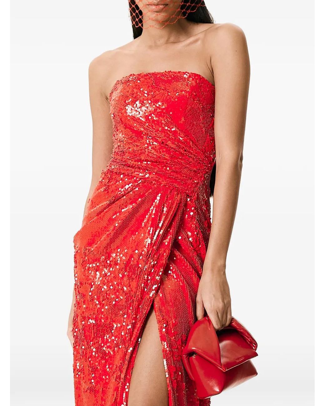 V:PM ATELIER Edie Sequinned Strapless Maxi Dress in Red | Lyst V:PM ATELIER Edie Sequinned Strapless Maxi Dress in Red | Lyst
