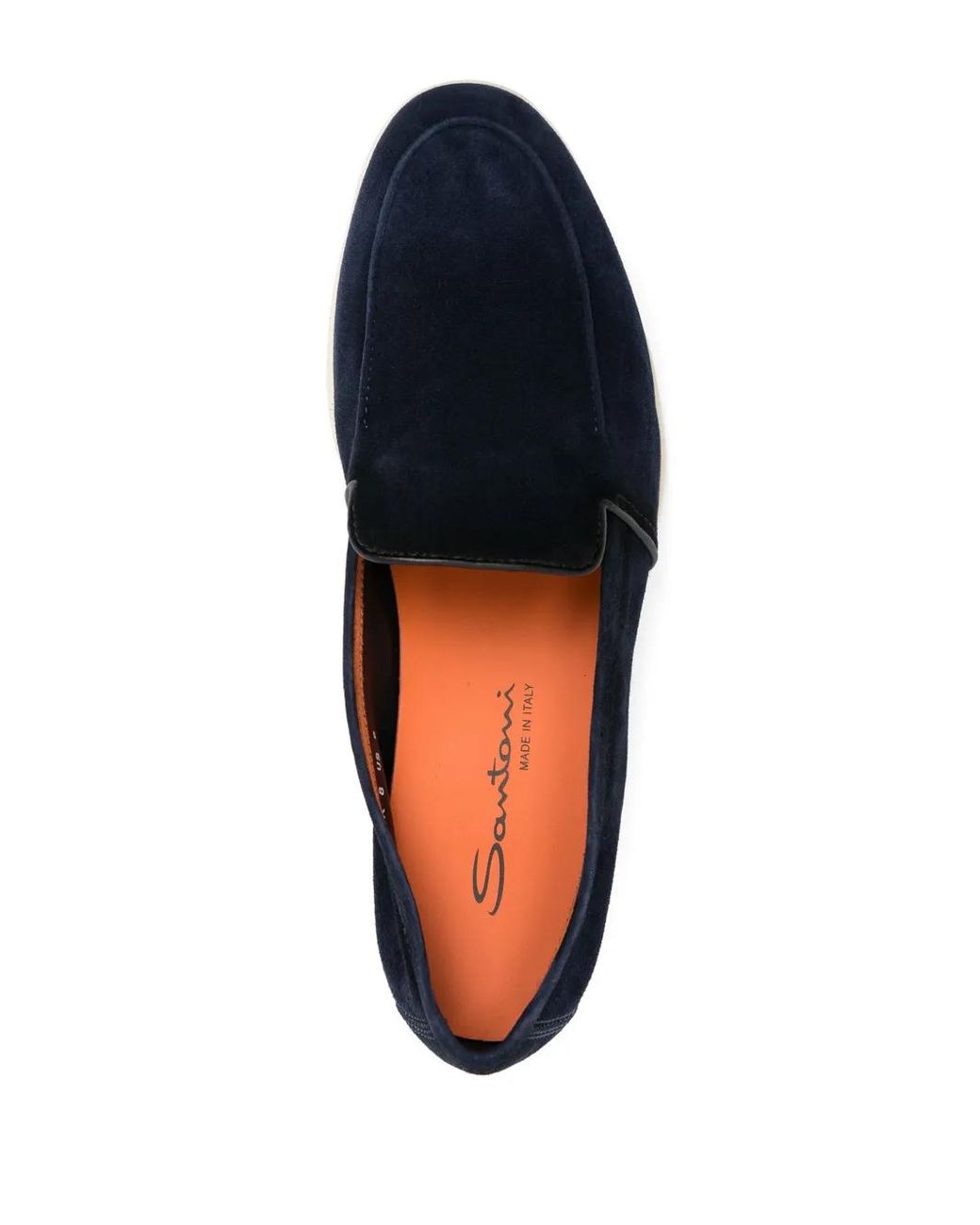 Santoni Blue Suede Moccasin for men