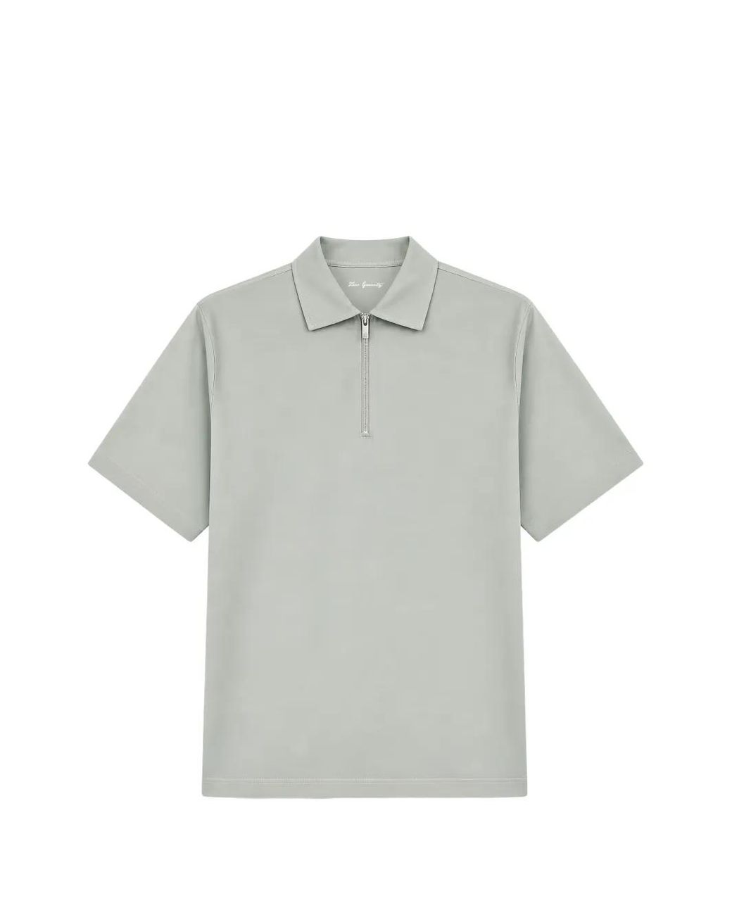 Tombolini Gray Zip-Fastening Short-Sleeve Polo Shirt for men