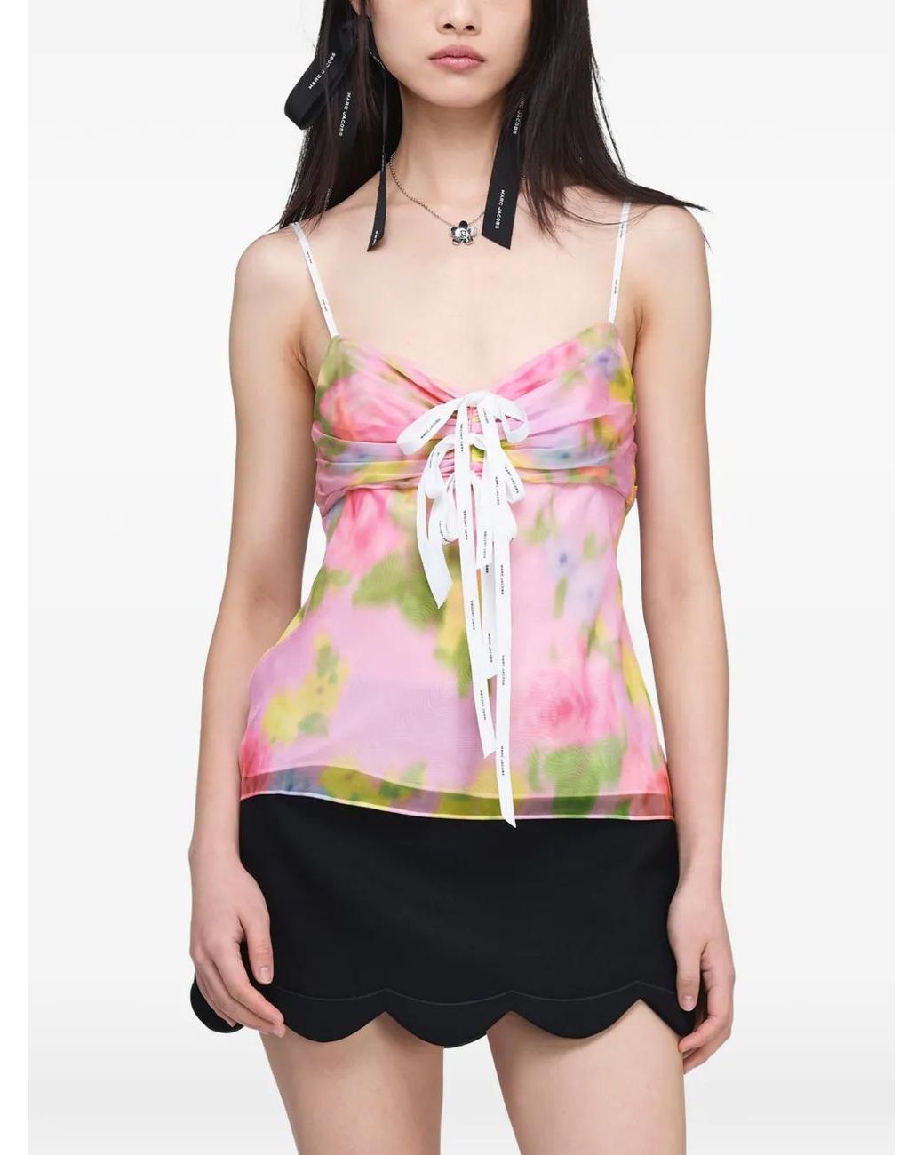 Marc Jacobs Pink Blurred Floral-Print Top