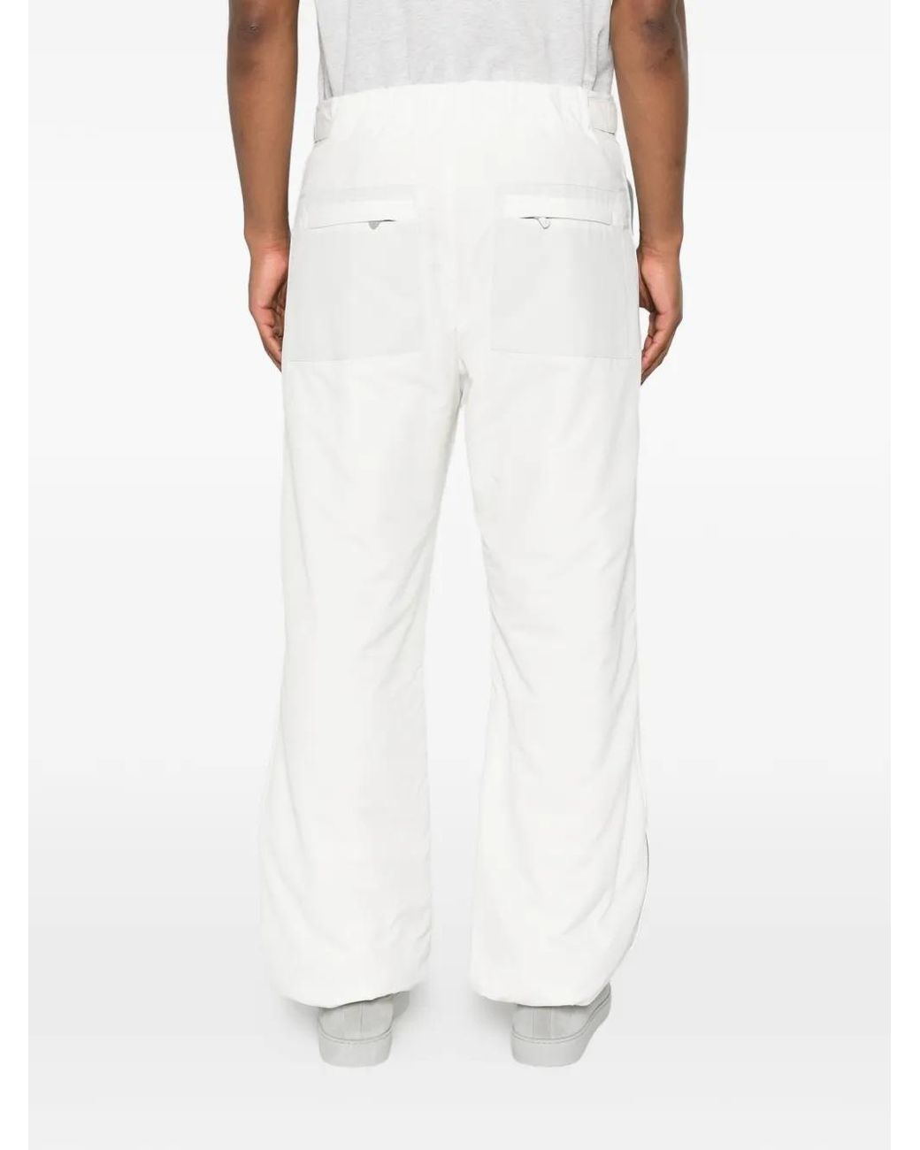 Eleventy White Contrast-Panel Trousers for men