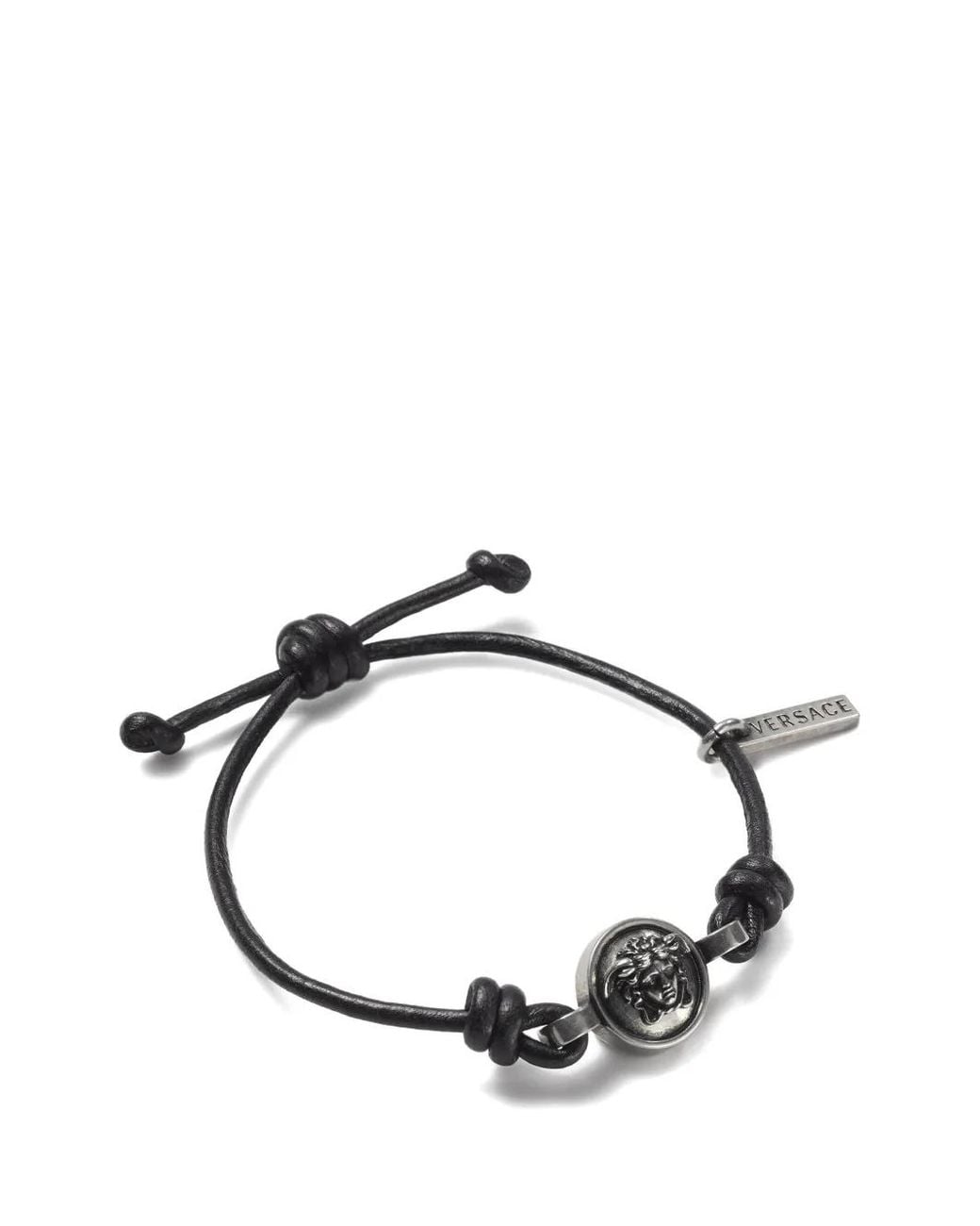 Versace Metallic Medusa Leather Bracelet