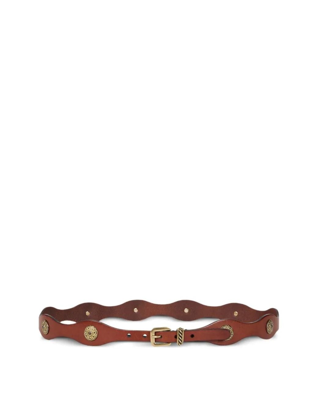 Etro White Leather Belt With Jewel Studs