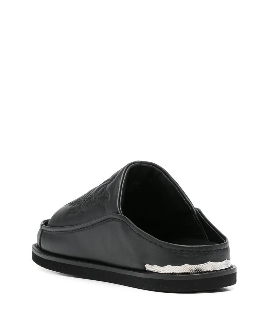 Toga Black Embroidered Sandals