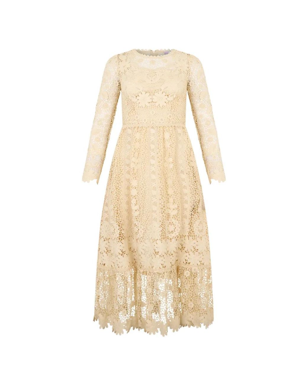 RED Valentino Natural Lace Midi Dress