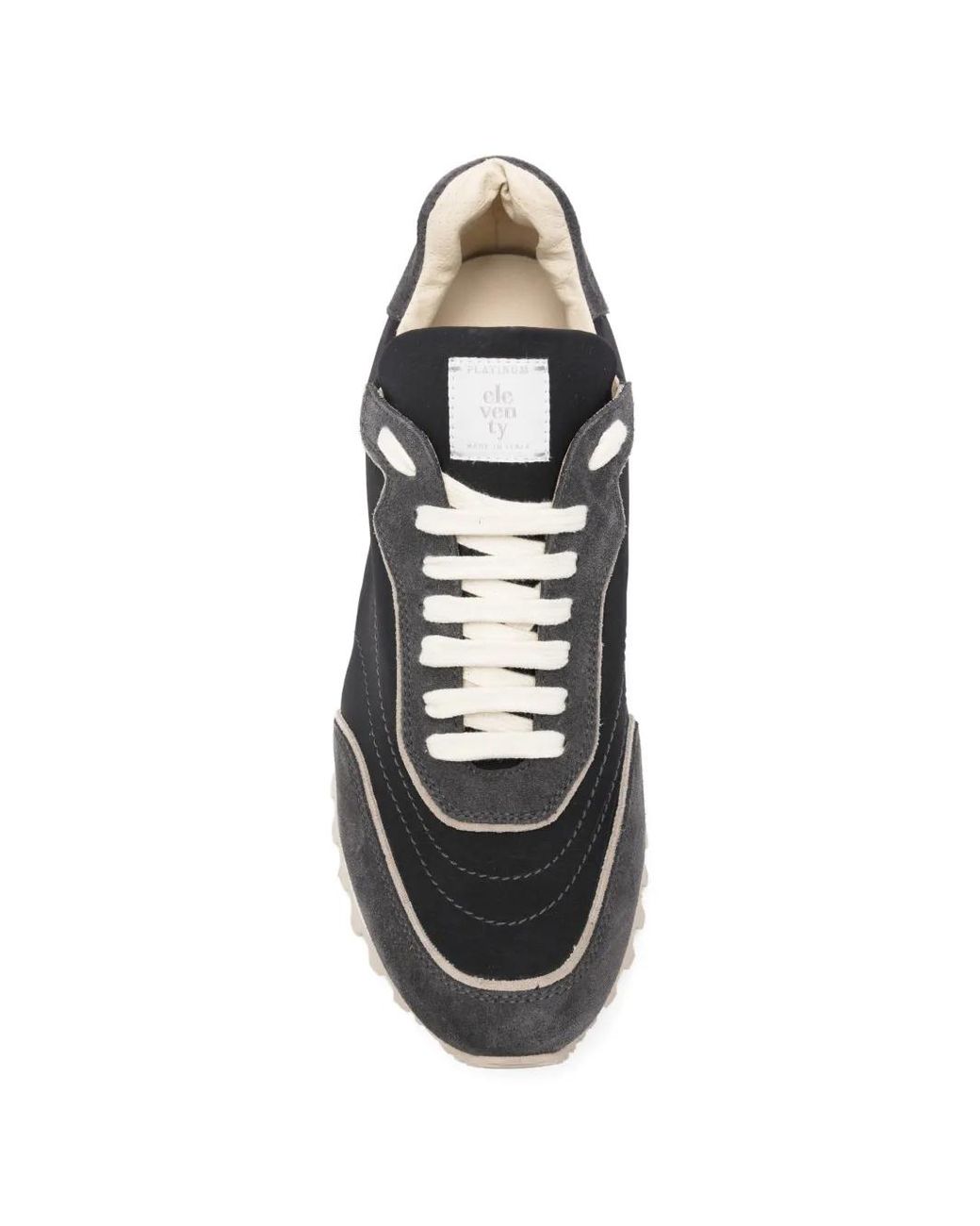 Eleventy White Panelled Ridged-Sole Sneakers for men
