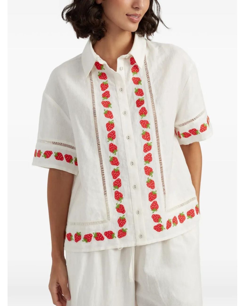 Chinti & Parker White Strawberry Shirt