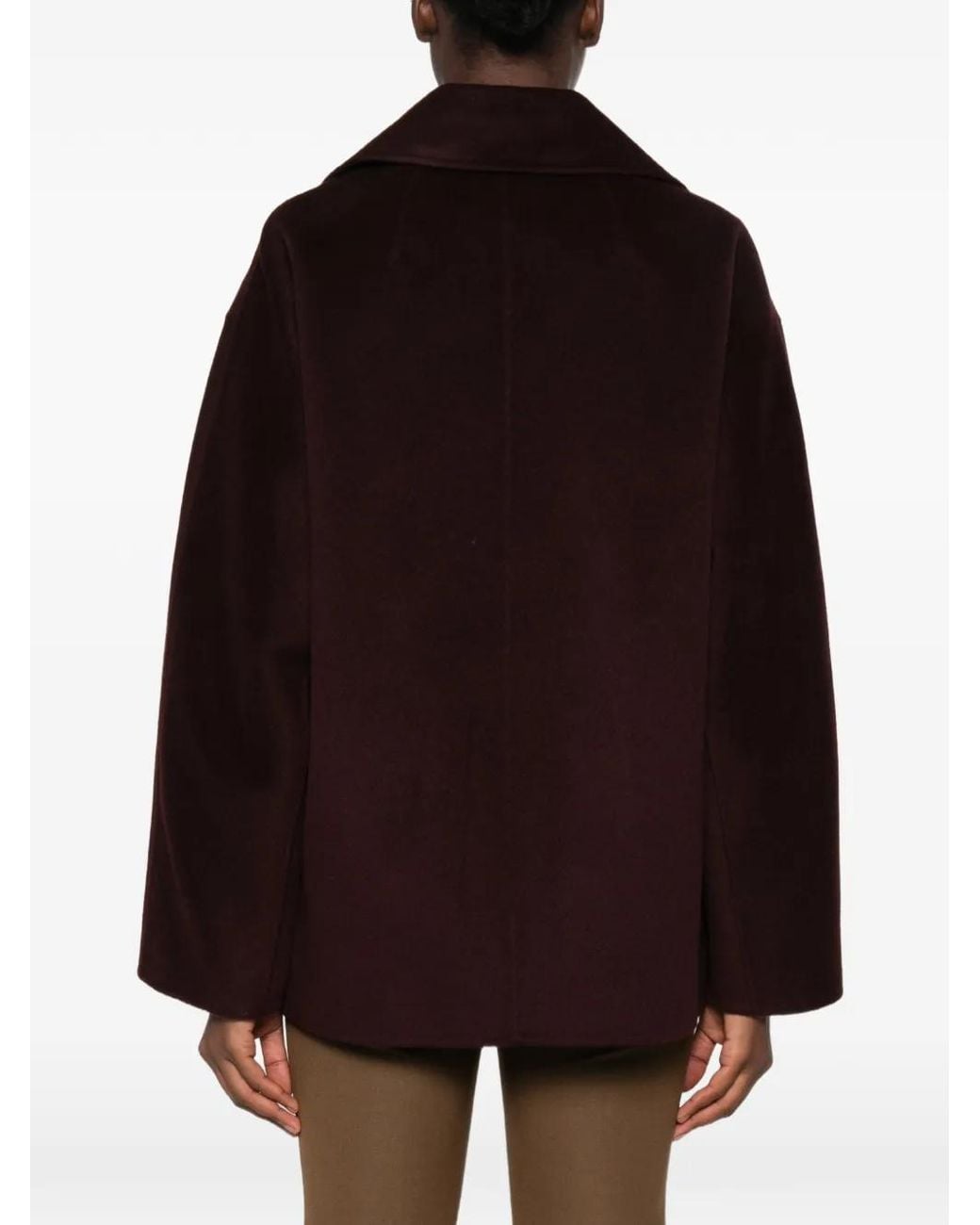 Joseph Red Flavia Double-Breasted Peacoat