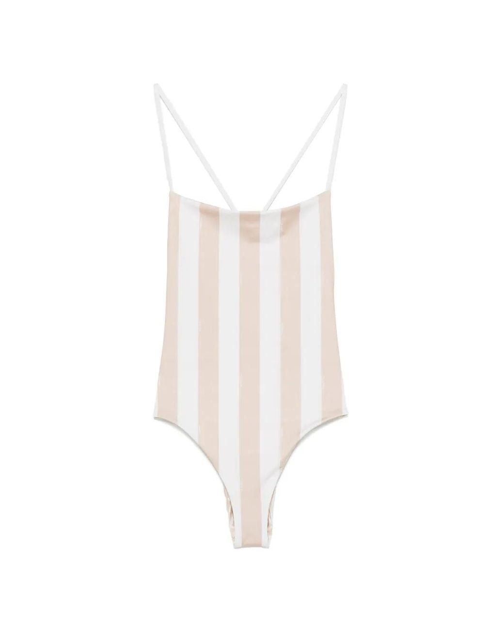 Fendi White Striped Swimsuit