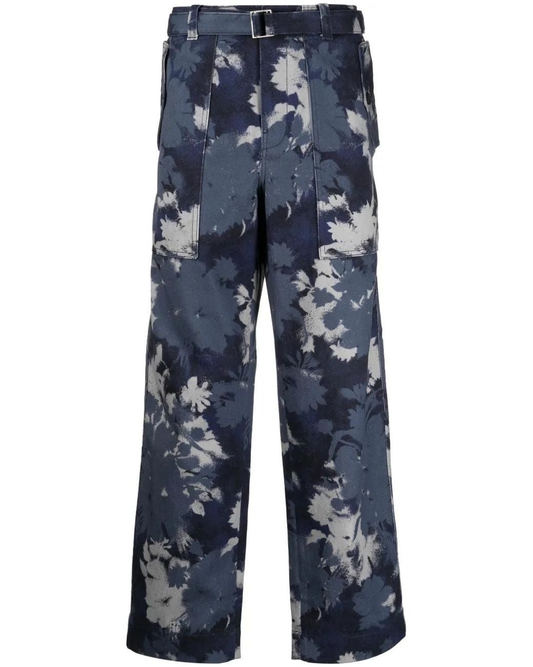 Vaqueros Rectos Con Estampado Abstracto Maison Kitsuné de hombre de color Blue