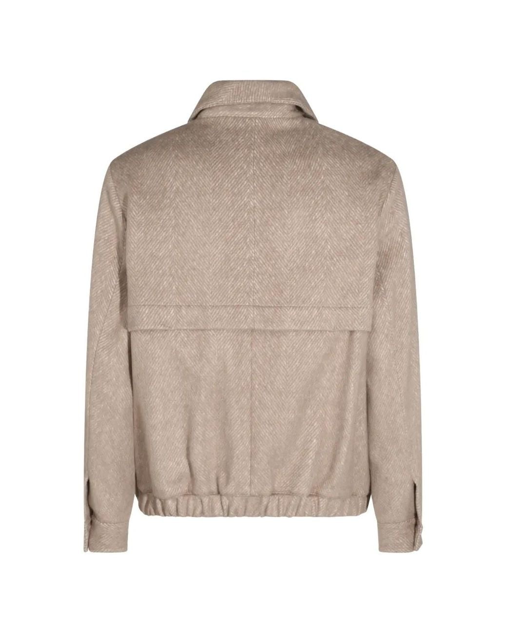 Altea Natural Arden Herringbone-Pattern Zip-Up Jacket for men