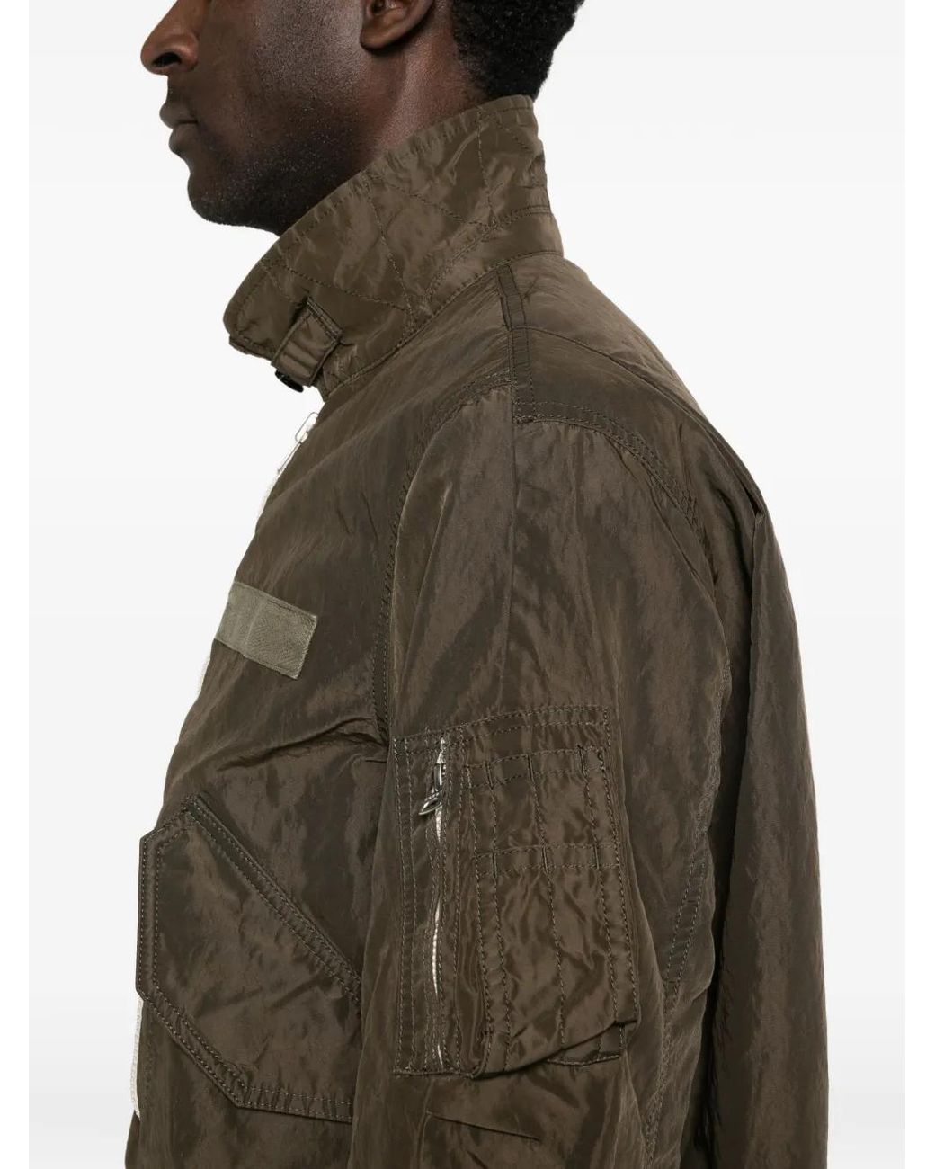 Sacai Green Veste À Empiècements Bicolores for men