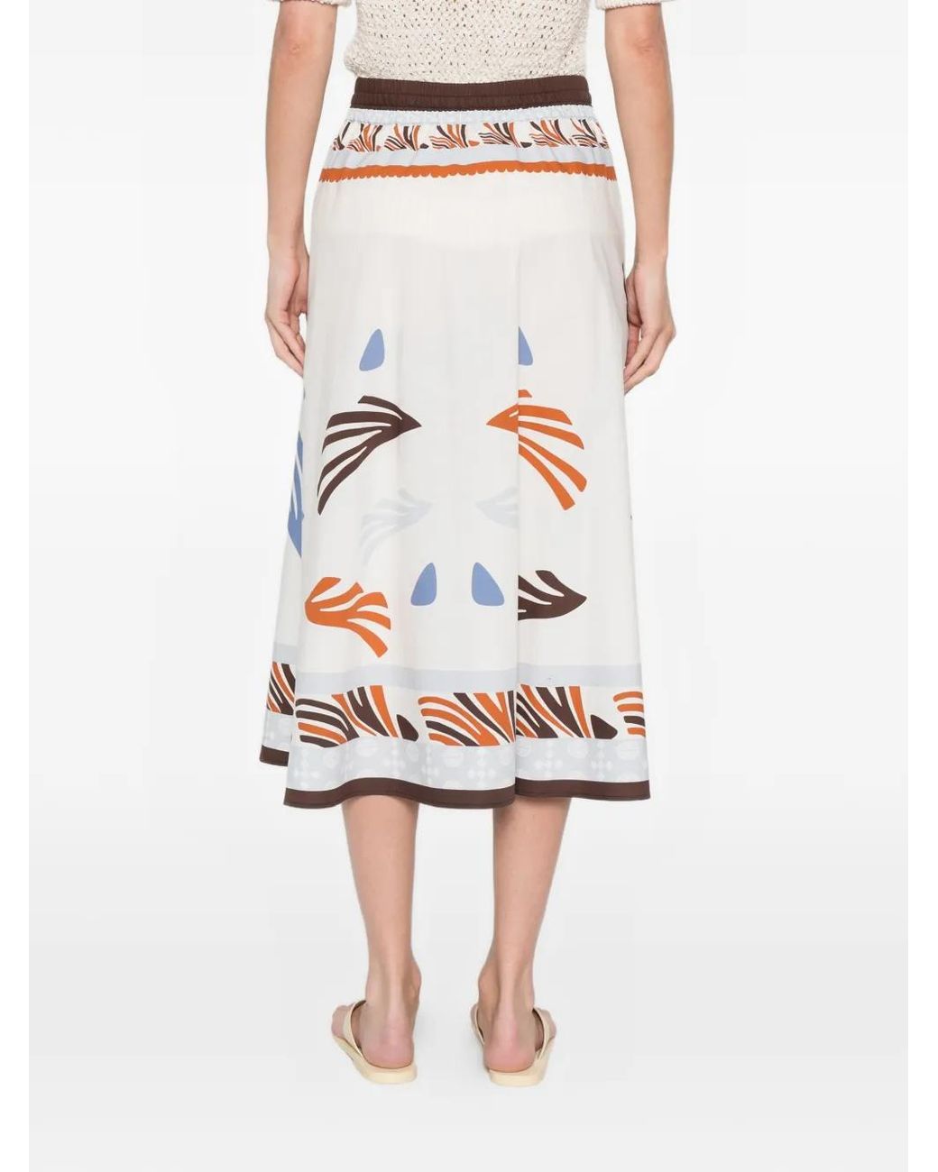Herno White Cotton Polyester Skirt