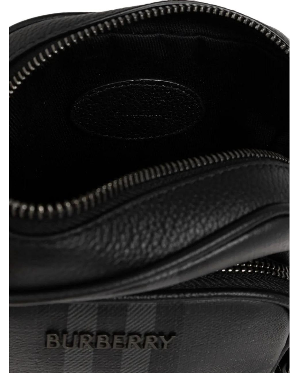 Burberry Black Mini City Check Crossbody Bag for men