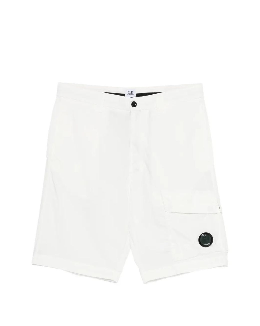 C P Company White Bermuda Cargo for men