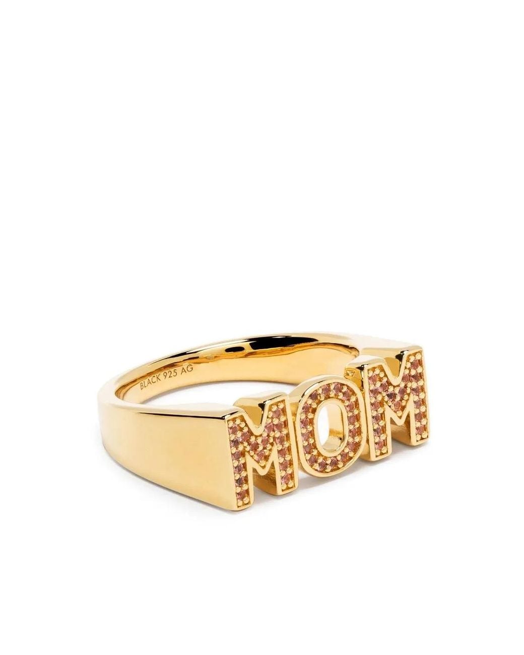 Maria Black Metallic Mom Crystal-Embelished Ring