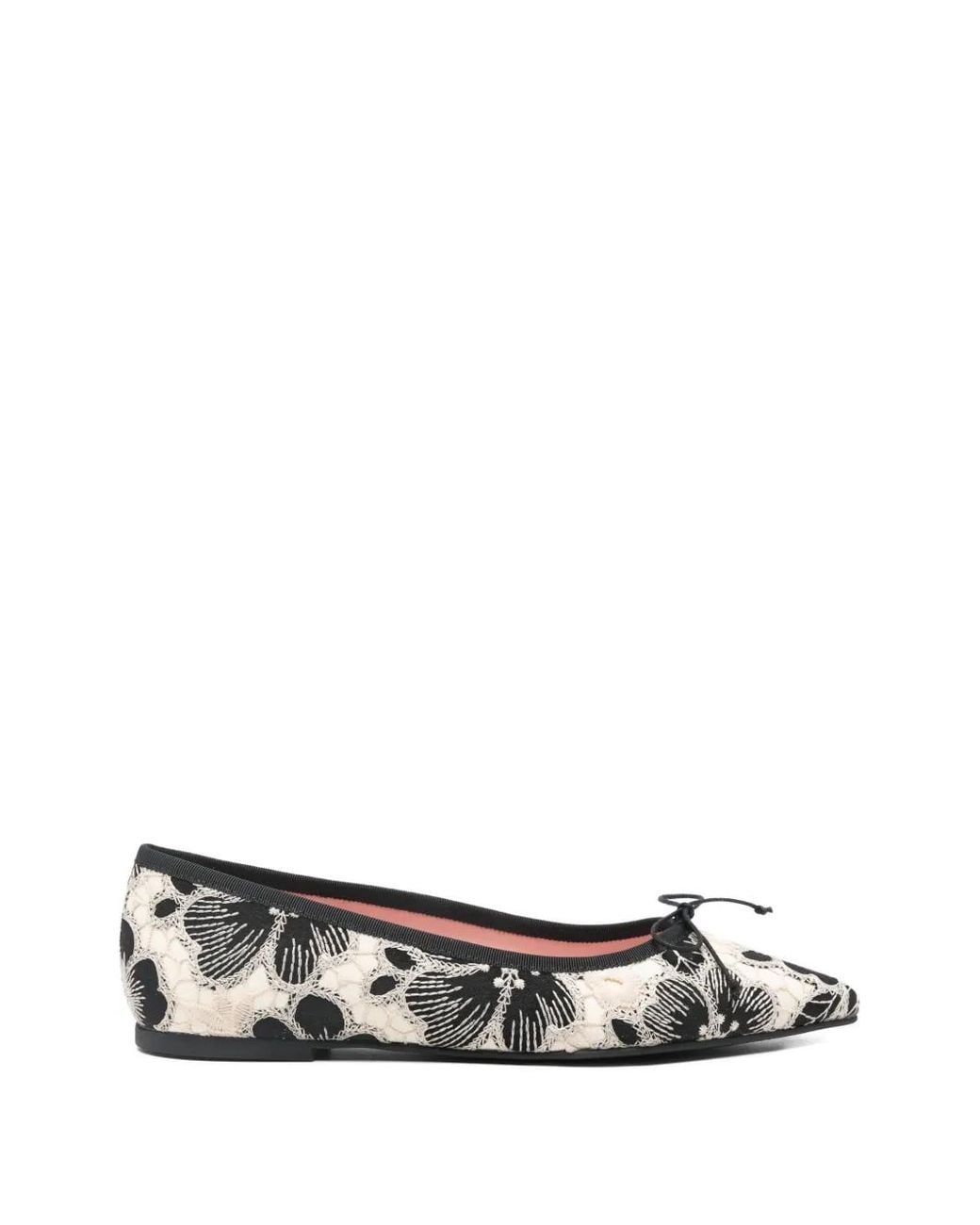 Pretty Ballerinas White Floral-Print Ballet Flats