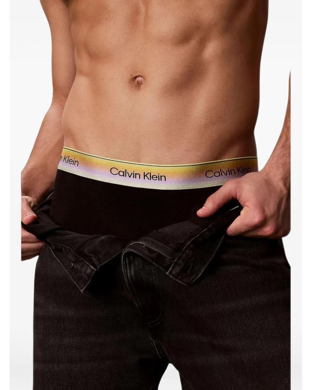 Calvin Klein Black Icon Logo-Waistband Boxers for men