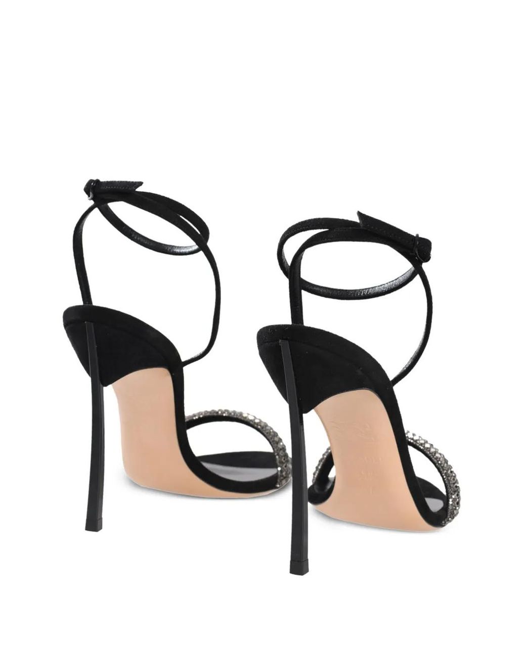 Casadei Black Rhinestone-Embellished Blade Stratosphere Sandals