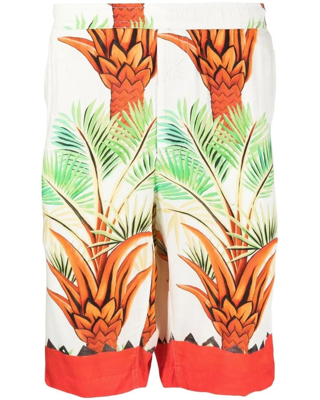 Endless Joy Multicolor Date Palm Motif-Print Bermuda Shorts for men