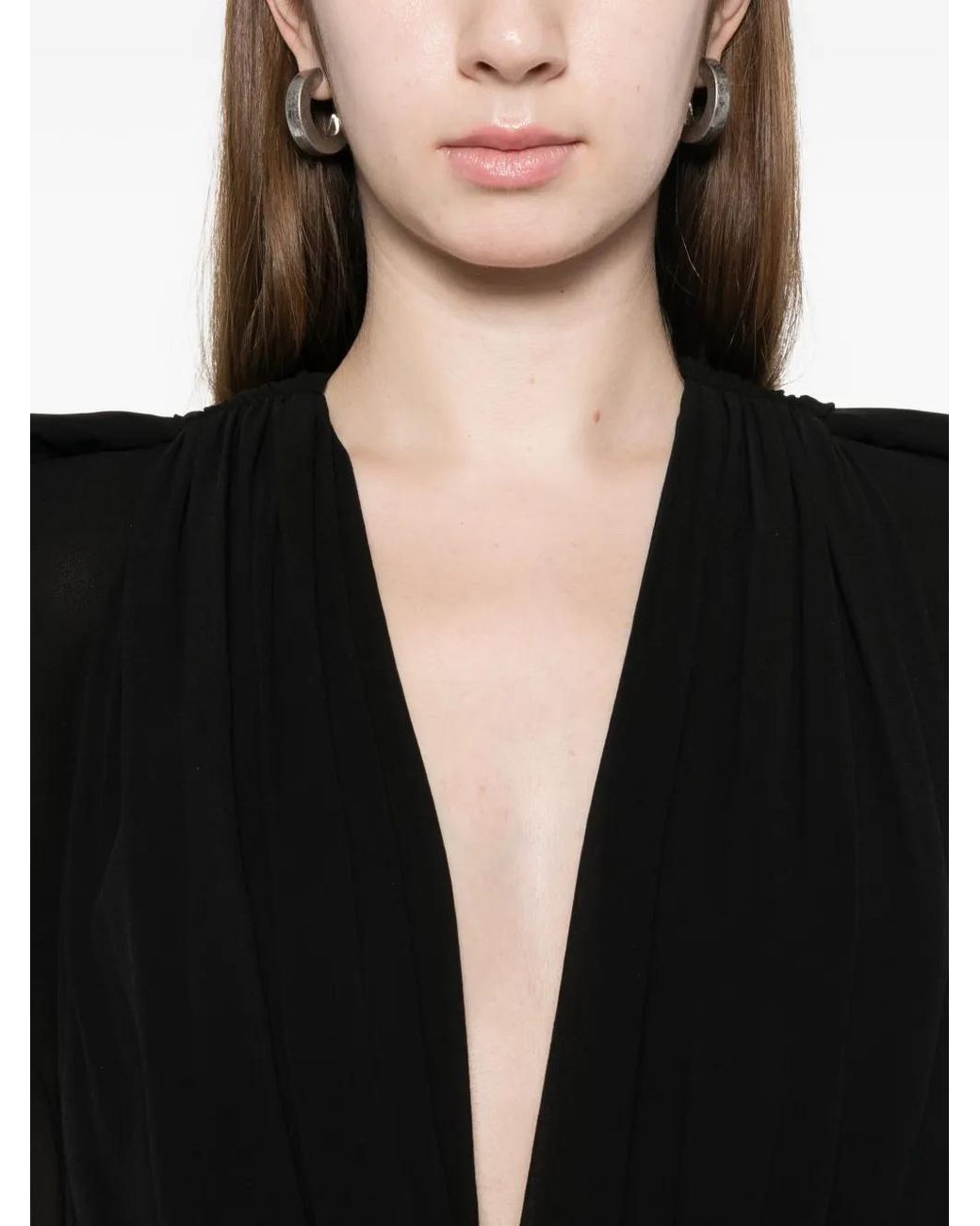 Rick Owens Black Maria Draped V-Neck Jacket