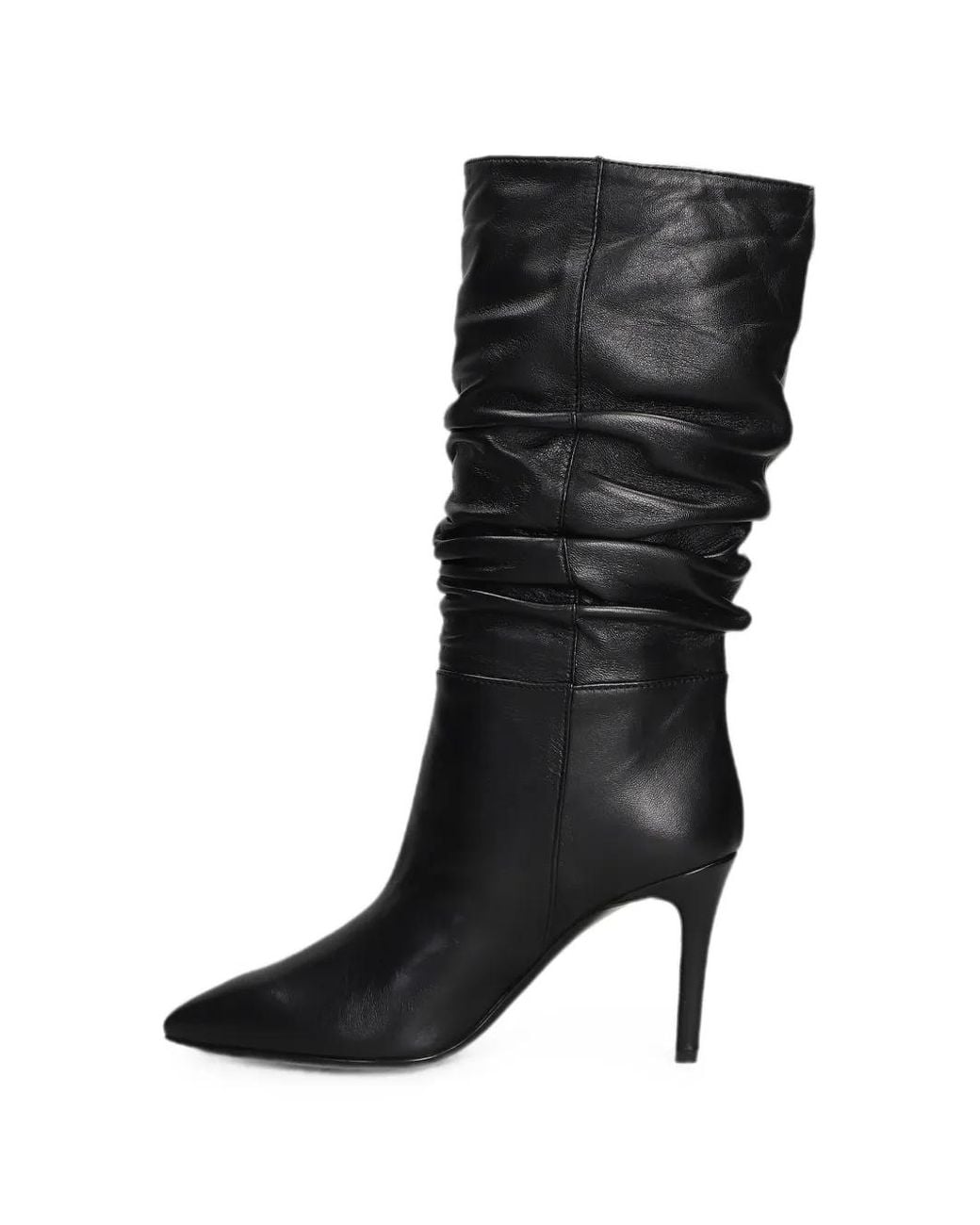 Via Roma 15 Black Bottes Froncées À Bout Pointu