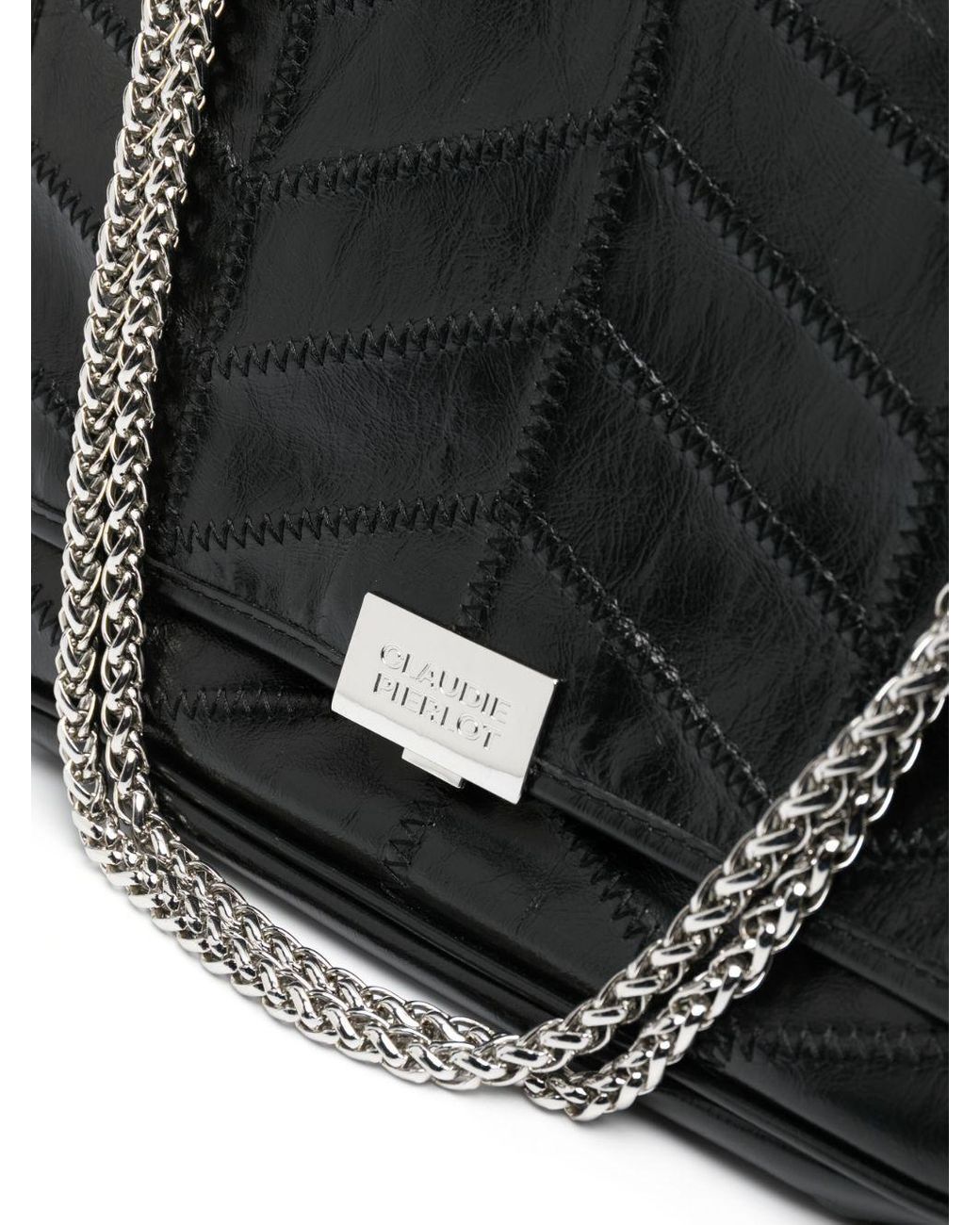 sequence Illuminate Weave Claudie Pierlot Quilted-finish Leather Shoulder Bag in Black | Lyst