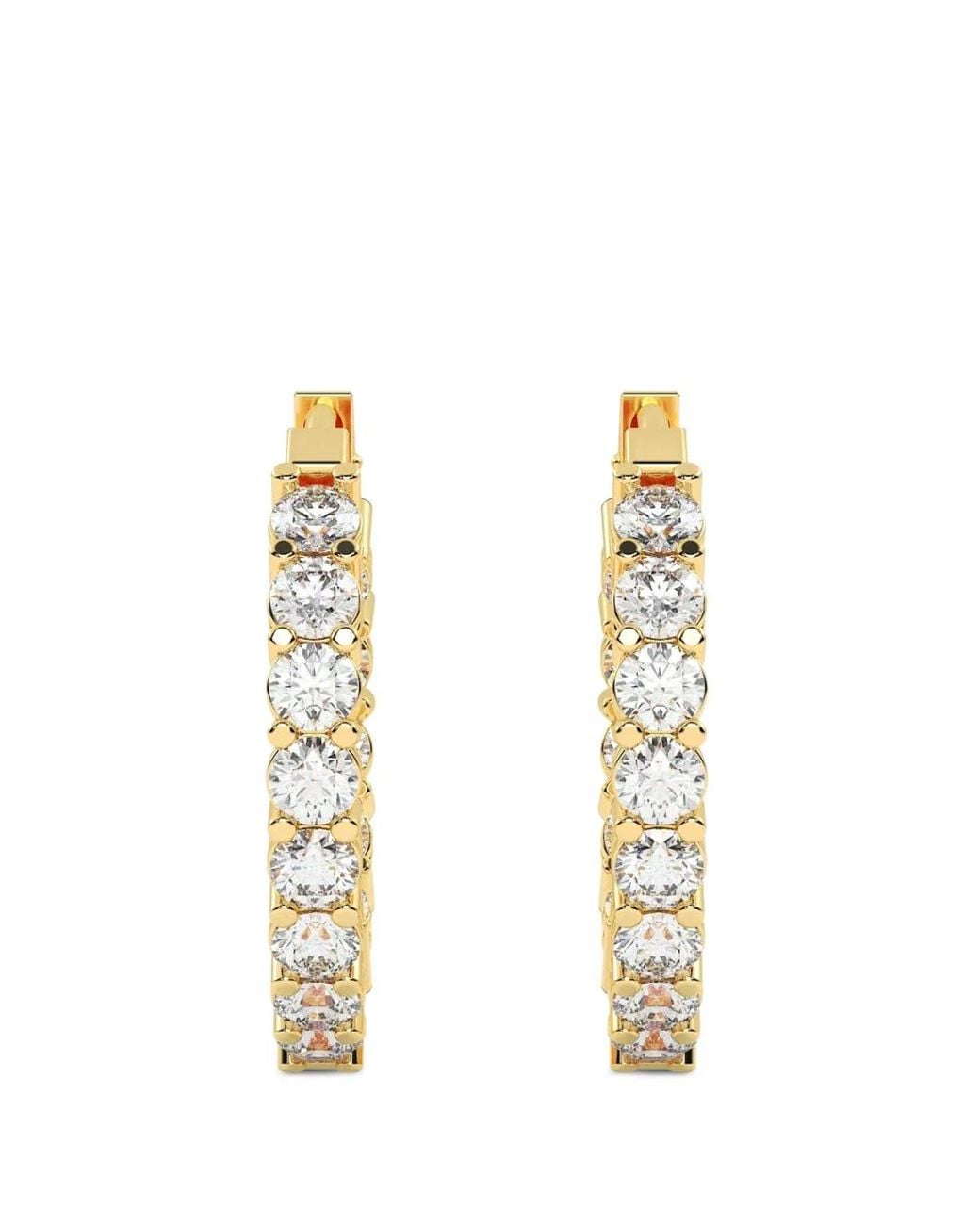 Diamond Essentials Metallic Diamond Hoop Earrings