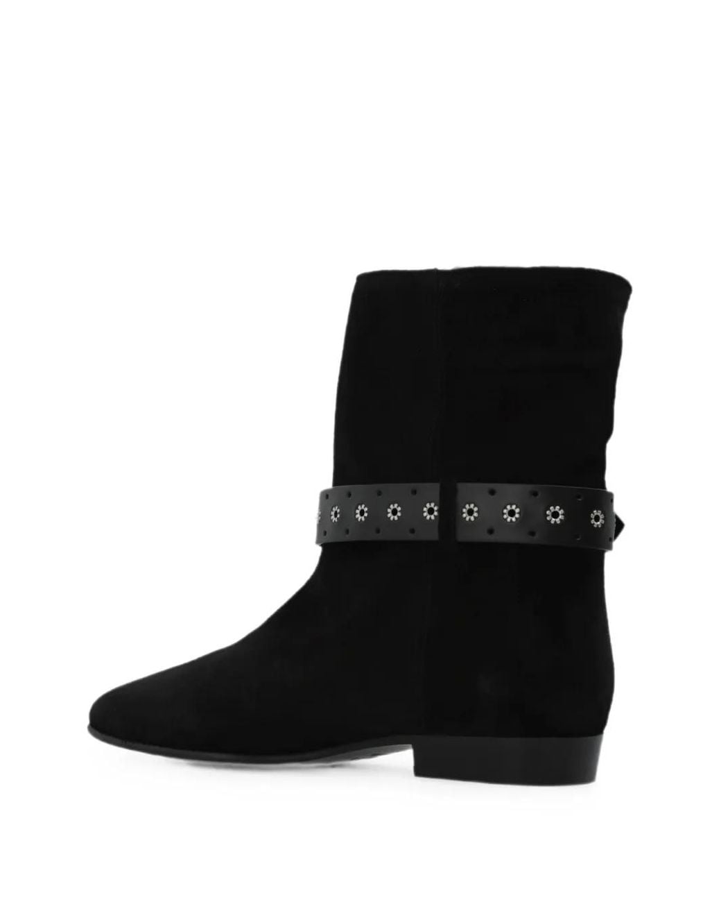 Isabel Marant Black Reena Eyelet-Embellished Ankle Boots