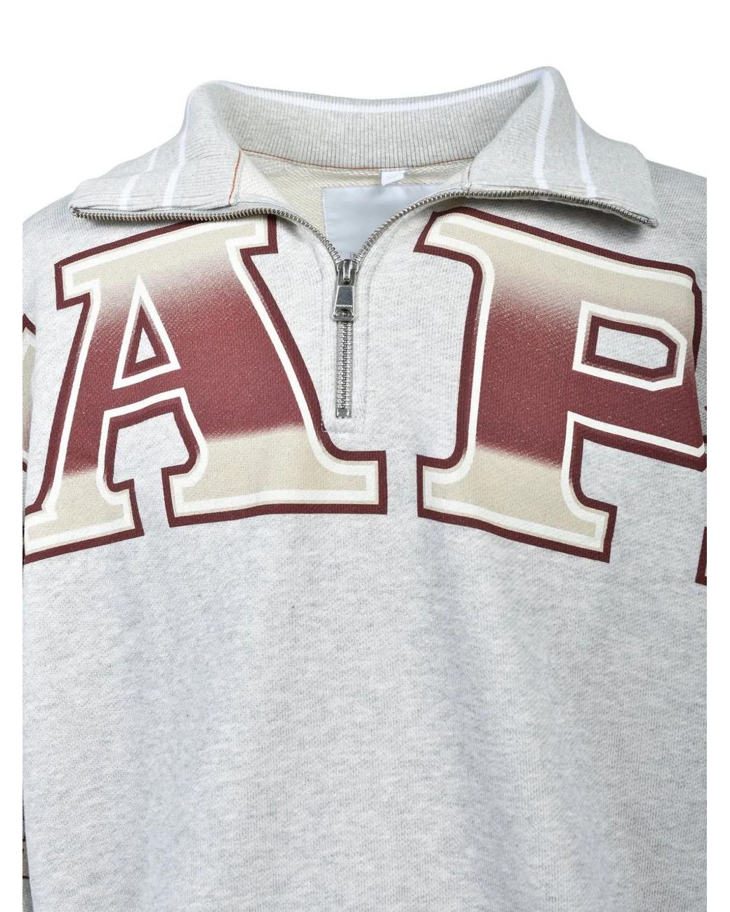 Martine Rose Gray Graphic-Print Half-Zip Sweater for men