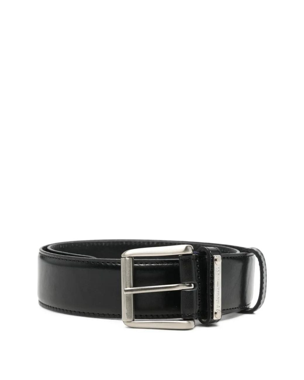 Paloma Wool Black Juana Waist Logo-Plaque Leather Belt