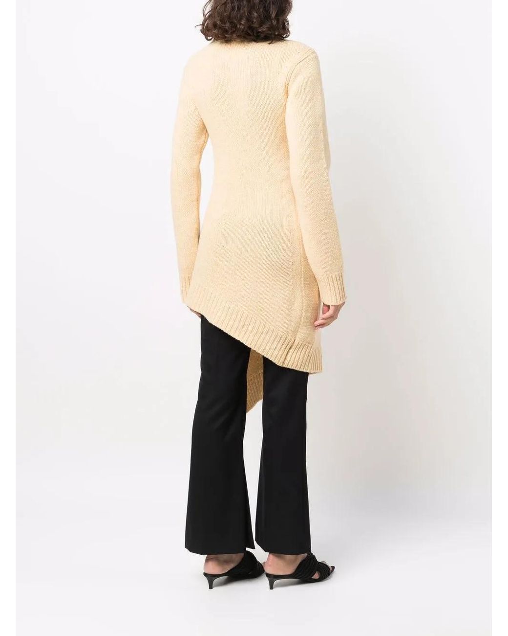 Jil Sander Yellow Asymmetric-Hem Roll Neck Jumper
