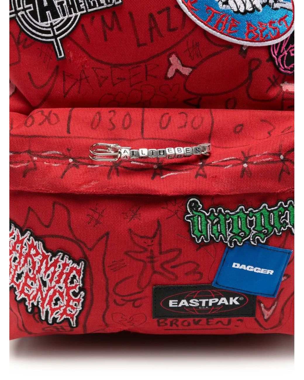 DAGGER Red X Eastpack Patch-Detail Graphic-Print Backpack for men