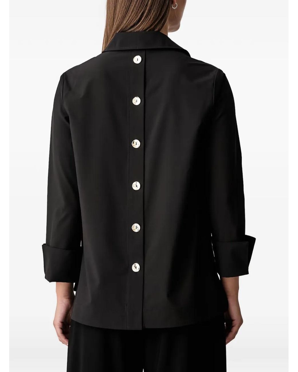 Joseph Ribkoff Black Button-Down Collar Blouse
