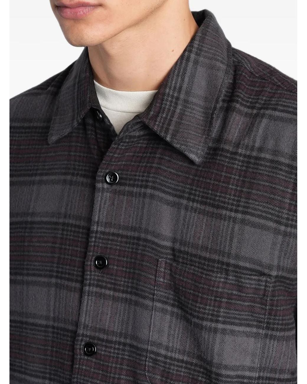 Our Legacy Gray Above Shirt Faded Nocturne Check Flannel for men